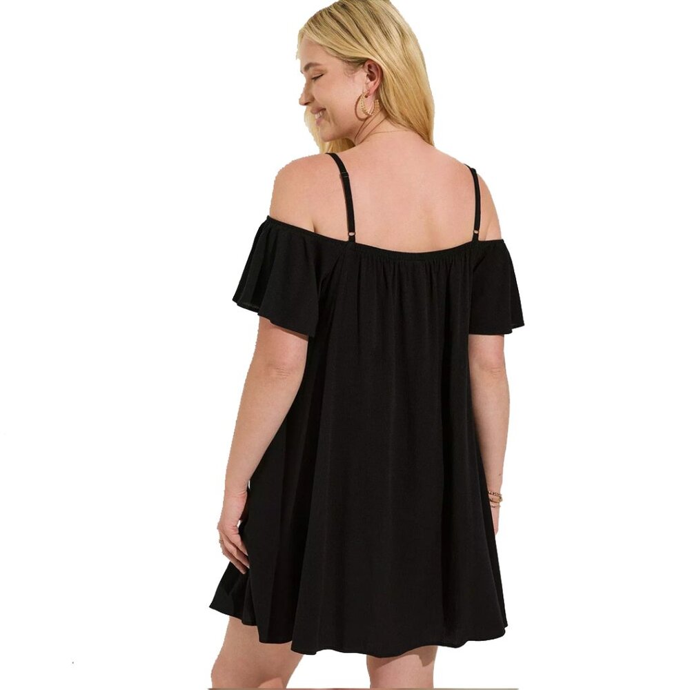 Torrid Cold Shoulder Dress Women's 1X Black